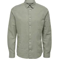 Only & Sons Onscaiden Life Ls Solid Linen Blend Noos - Green - L