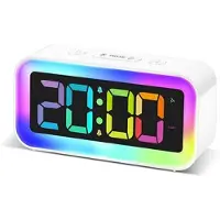 Mtp Products GS202-2 RGB LED-digitaalinen herätyskello yövalolla – valkoinen