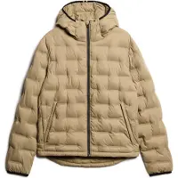Superdry for man. M5012045A Beige quilted coat with hood (S), Casual, Recycled Polister, Sustainable