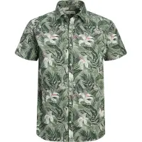 Jack & Jones Paita 'JJHawaii' kuusi / pastellinvihreä / valkoinen