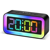 Mtp Products GS202-2 RGB LED -digitaalinen herätyskello yövalolla – musta