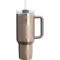 Stanley Quencher H2.O Fluted Tumbler ruostumaton tumbler-pullo ja pilli iso Pale Gold Shine 1 kpl