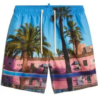 Superdry for man. M3010233A Photo print swimming costume in blue recycled material (M), Beachwear, Sustainable, Recycled polyester