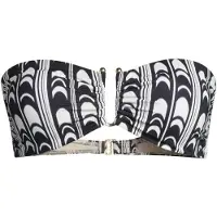 Malina Signature Gold Embellished Bandeau Bikini Top - Black - S