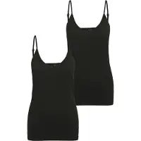 Vero Moda Vmmaxi My Soft V Singlet Jrs 2-Pack - Black - XS