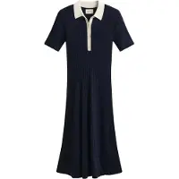 Gant Rib Knit Rugger Dress - Navy - M
