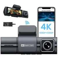 Mtp Products F9 4K kolmoisobjektiivinen ajokamera GPS:llä, sovelluksen ohjaus