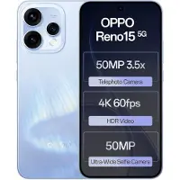 OPPO Älypuhelin 5G - Reno15 - 8 Gt RAM - 512 Gt - Valkoinen Aamuhämy - 3.5X Telekuvaus - Akun kapasiteetti 6500 mAh - EU-versio