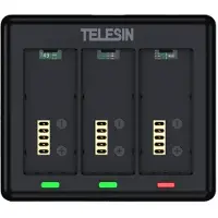 Telesin S0-BCG-1 GoPro Hero 13 -kameran akun lataustelineelle, 3 latauslaatikkoa