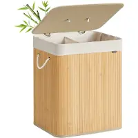 Songmics Pyykkikori, SONGMICS LCB010W01, 40x30x60 cm, Luonnollinen