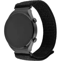 FIXED Nylon Sporty Strap älykellon ranneke, 20 mm, musta