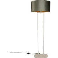 QAZQA Beige lattiavalaisin vihreällä soikealla varjostimella ja kultaisella sisustuksella 50cm - Thijmen