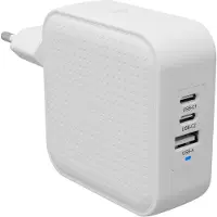 Hyper 70W HyperJuice GaN-verkkovirtalaturi, 2x USB-C PD3.0, USB-A, valkoinen