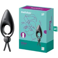 Satisfyer Sniper - vibraattori penisrengas - ladattava - musta