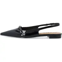 Bianco Biabari Pointy Flat Slingback Faux Leather - Black - 38