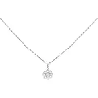 Wildcat Crystal Flower Necklace - kaulakoru - Hopeinen metalli