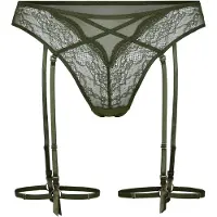 Hunkemoller Stringit 'Isabelle' tummanvihreä