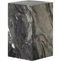 Audo Copenhagen Plinth-sivupöytä korkea marmori Grey Galaxy