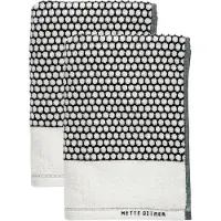 Mette Ditmer - Grid Käsipyyhe 60x38 cm 2 kpl Musta/Offwhite