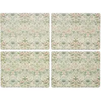 Pimpernel Morris & Co Strawberry Thief pöytätabletti 4-pakkaus, vihreä