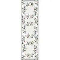 Ekelund Linneväveri Blomkrans kaitaliina 35x120 cm Multi