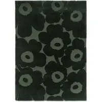 Marimekko Unikko villamatto Dark Green, 200x300 cm