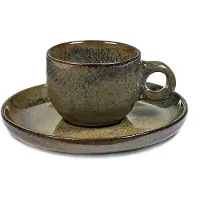 Serax Surface espressokuppi aluslautasella 10 cl Indi grey