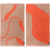 Mette Ditmer Nova Arte pyyhe 50x90 cm 2 kpl Latte-orange