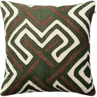 Chhatwal & Jonsson Gujarat tyynynpäällinen 50 x 50 cm Taupe-Cactus Green