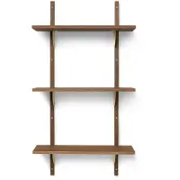 Ferm Living Sector hylly triple narrow Smoked Oak, brass