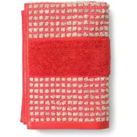 Juna Check Håndklæde 50X100 Cm Rød/Sand - Red - 100 CM