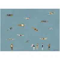 Fine Little Day Swimmers juliste Blue, 50x70 cm