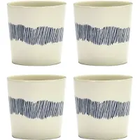 Serax Ottolenghi Feast kahvikuppi 25 cl 4-pakkaus White stripes-blue