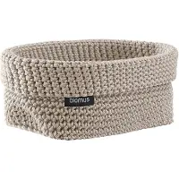 Blomus Crochet Rope Basket L - 20 X 12 X 9 Cm - Tela - Moonbeam - Beige - L 20CM
