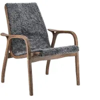 Swedese Laminett nojatuoli tammi/lampaannahka Special Edition Rubio Monocoat Chocolate-Charcoal