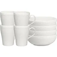 Scandi Living Dots aamiaiskulho 60 cl 4-pakkaus Kermanvalkoinen