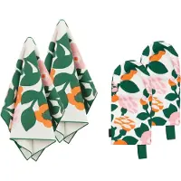 Marimekko Pieni green green tekstiilisetti, 4 osaa Vihreä-oranssi