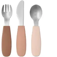 Scandi Living Dine silikoninen aterinsetti, 3 osaa Poskipuna