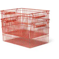 Ferm Living Cala kori pinottava 2-pakkaus Poppy red