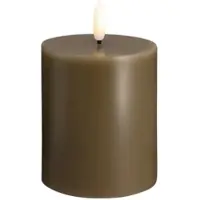 Moods & More LED pillar candle - Dark sand - 74x100 mm