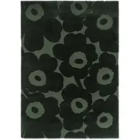 Marimekko Unikko villamatto Dark Green, 250x350 cm