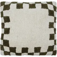 House Doctor - Tyynynpäällinen Chess 50x50 cm vihreä/off-white