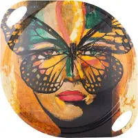 Carolina gynning Golden Butterfly tarjotin kahvoilla 38x47 cm Orange-black