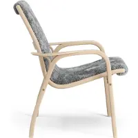 Swedese Laminett nojatuoli lakattu pyökki/lampaannahka Scandinavian Grey (harmaa)