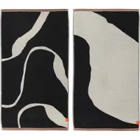 Mette Ditmer Nova Arte pyyhe 50x90 cm 2 kpl Musta-off white
