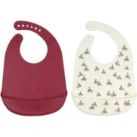 Rätt Start Lotta On Troublemaker Street, Bibs In Silicon, 2-Pack - Multi/patterned - ONE SIZE