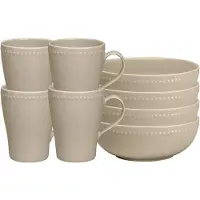 Scandi Living Dots aamiaiskulho 60 cl 4-pakkaus Beige