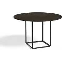 New Works Florence ruokapöytä pyöreä Smoked oak, ø 120 cm, musta runko