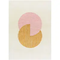 NJRD Circles-villamatto, vaaleanpunainen 170x240 cm