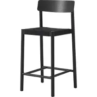&tradition Betty TK12 Counter Chair baarituoli 65 cm Musta pellava-mustalakattu saarni